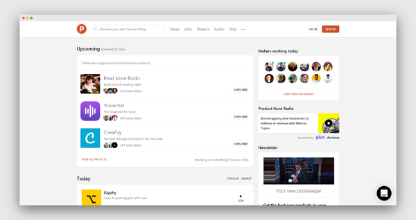 Рекомендация: ProductHunt